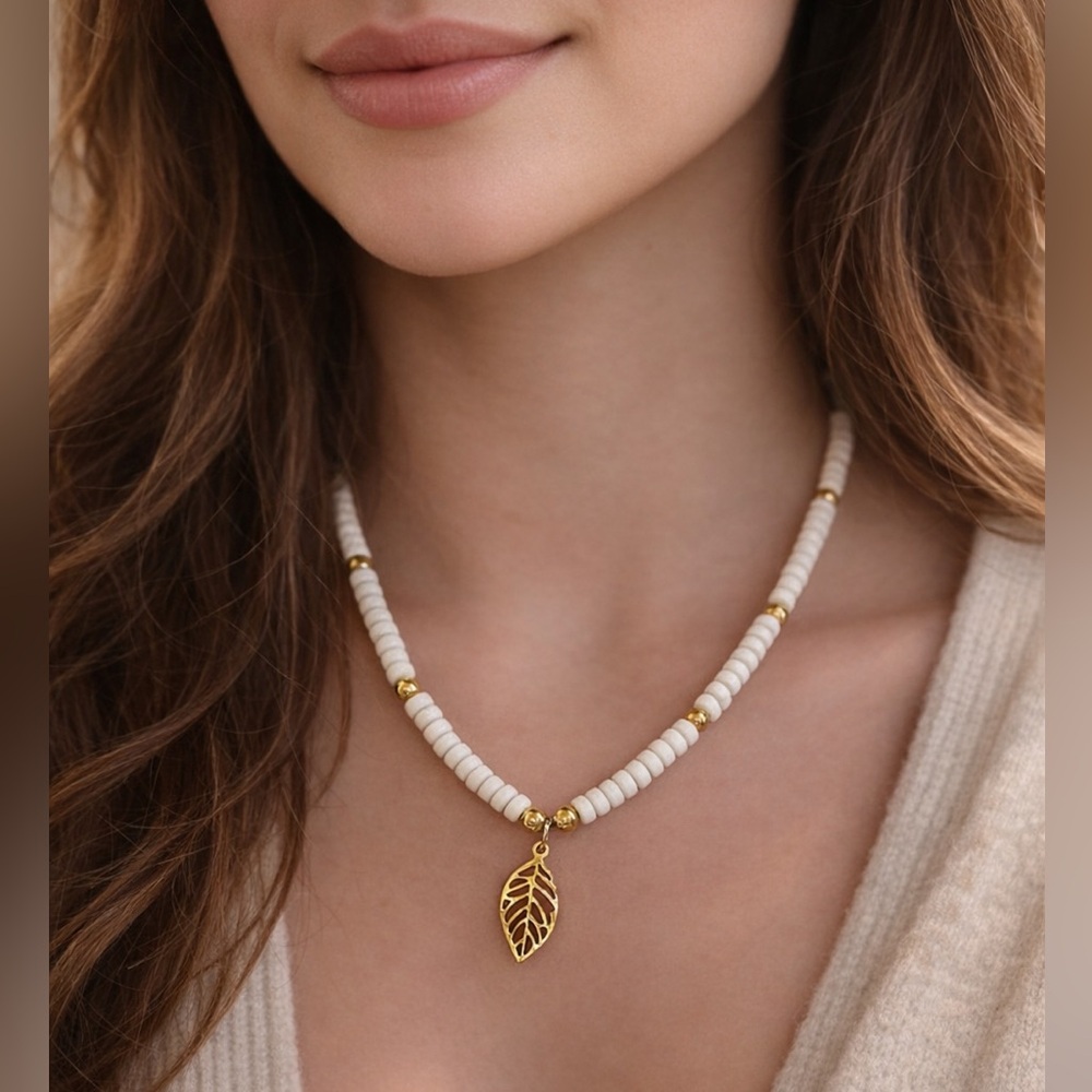 Golden Whisper Leaf Necklace